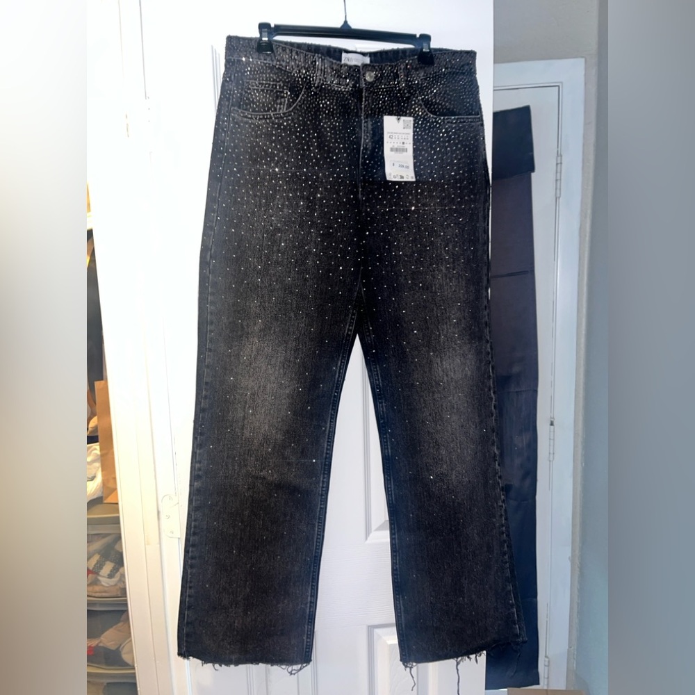 Zara Black Studded Jeans